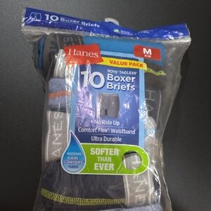 Hanes Boys' Tagless Boxer Briefs - Blue and Gray Value Pack